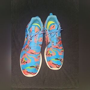 RARE🔥 Nike Roshe Rosherun Gpx Tiger Camo Rave Blue Pink Sz 11.5